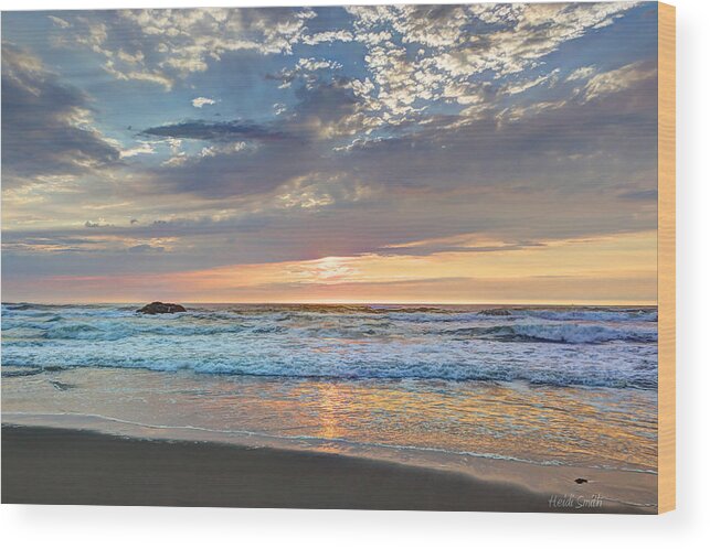 Beach Wood Print featuring the photograph End To A Beautiful Day by Heidi Smith