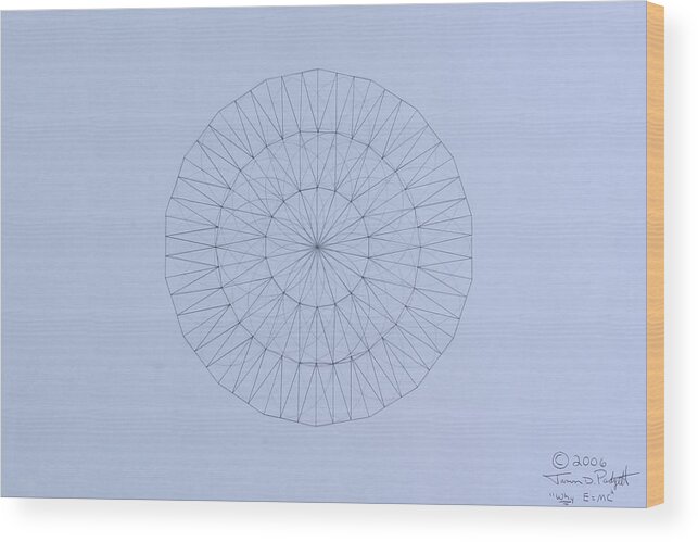 Jason Padgett Wood Print featuring the drawing Energy Wave 20 Degree Frequency by Jason Padgett