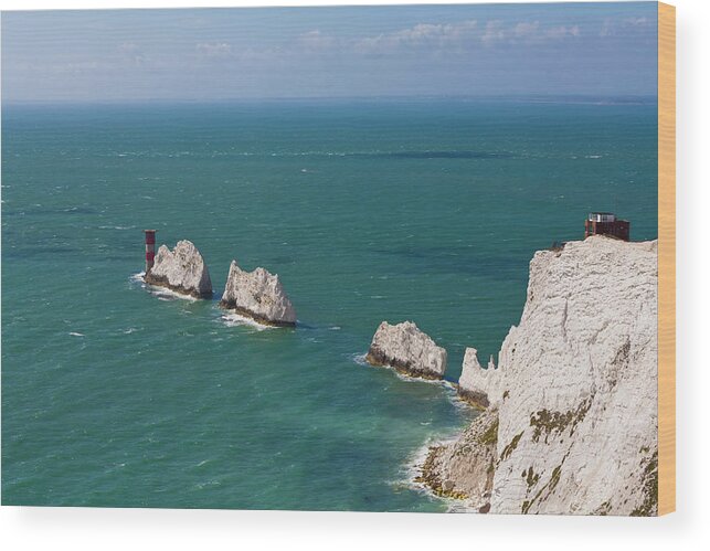 England Wood Print featuring the photograph England, Isle Of Wight, View Of Chalk by Westend61