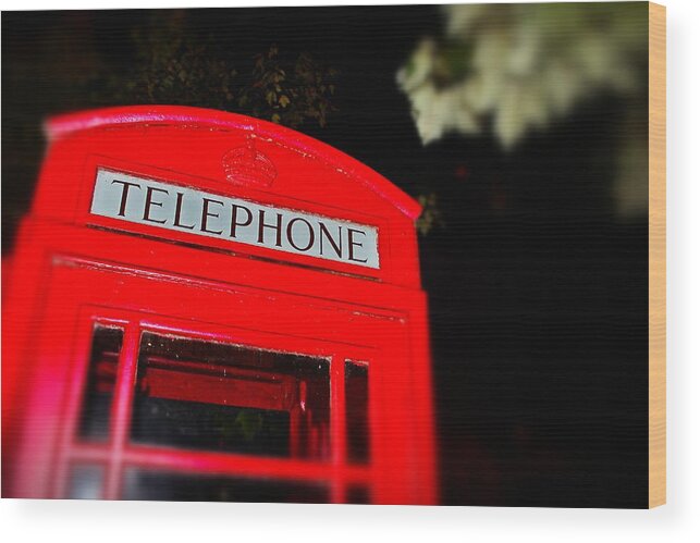 English Wood Print featuring the photograph English Phone Booth 2 by Jim Albritton
