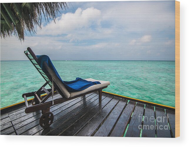 Beach Lounger Wood Print featuring the photograph Enjonying The Beautiful View by Hannes Cmarits