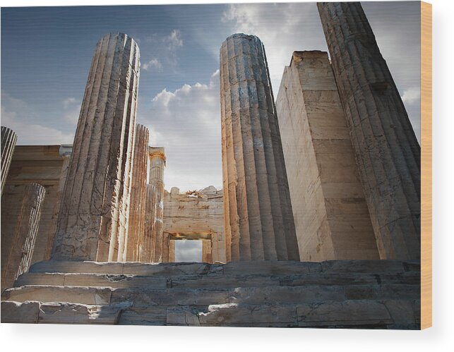 Tranquility Wood Print featuring the photograph Entryway Into The Acropolis by Ed Freeman