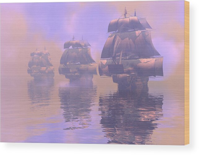 Bryce Wood Print featuring the digital art Enveloped by fog by Claude McCoy