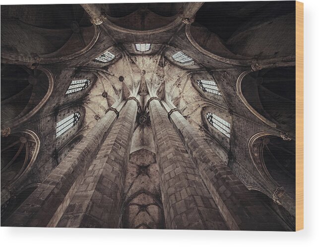 Architecture Wood Print featuring the photograph Esglesia De Santa Maria Del Mar by Martin Marcisovsky