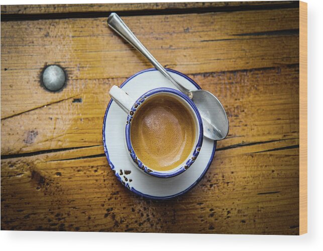 Enamel Wood Print featuring the photograph Espresso by Matt Gibson