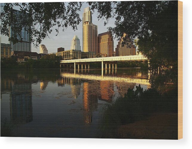 Austin Wood Print featuring the photograph Evening Along the River by Dave Files