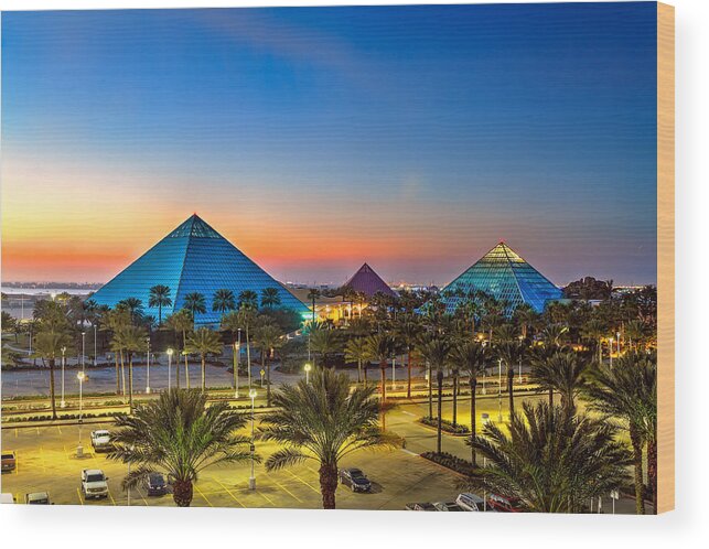Tim Stanley Wood Print featuring the photograph Evening Pyramids by Tim Stanley