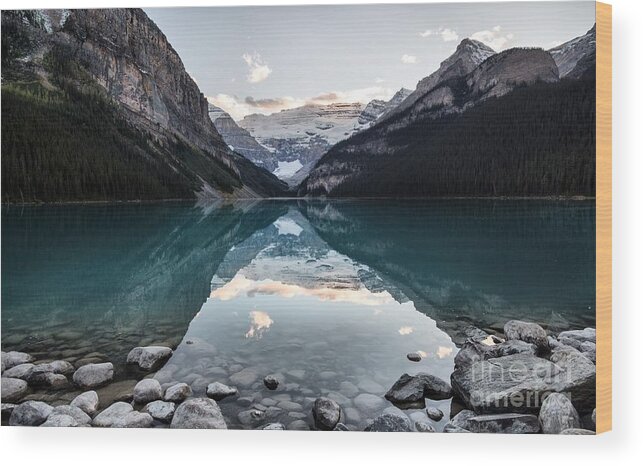 Landscape Wood Print featuring the photograph Evening Reflections by Kym Clarke