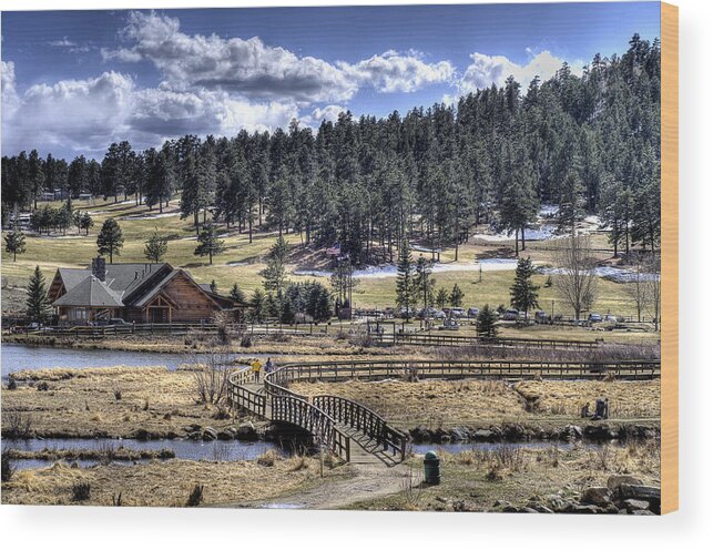 Evergreen Colorado Wood Print featuring the photograph Evergreen Colorado Lakehouse by Ron White