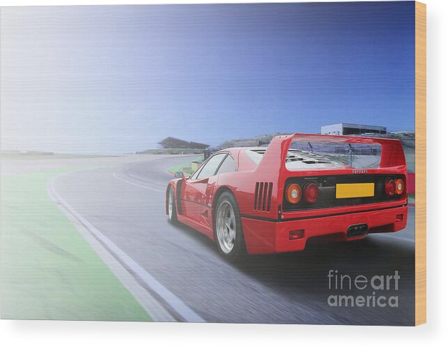 Ferrari Wood Print featuring the photograph F40 Speed by Roger Lighterness