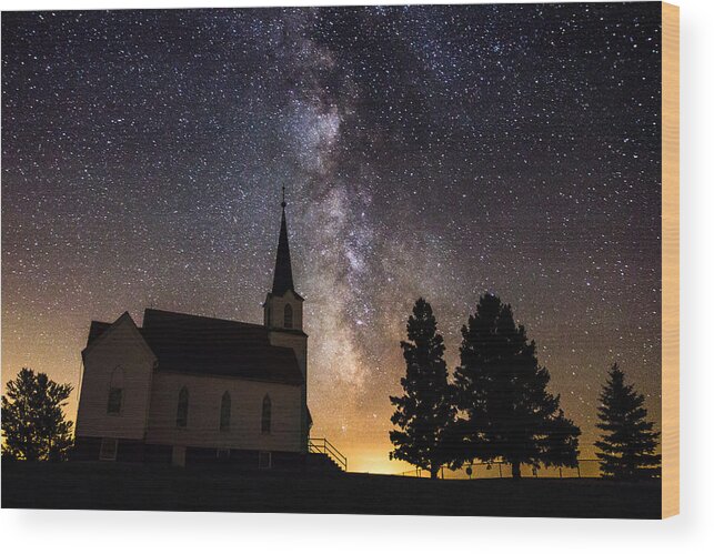 Milkyway Wood Print featuring the photograph Faith by Aaron J Groen