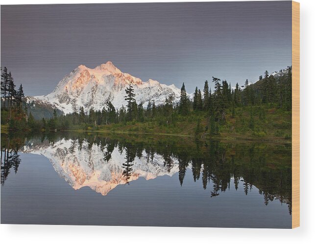 Mount Shuksan Wood Print featuring the photograph Fall at Mount Shuksan by Michael Russell