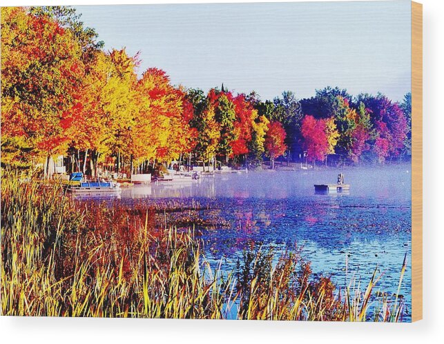 Lake Wood Print featuring the photograph Fall Splendor of Mid-Michigan by Daniel Thompson