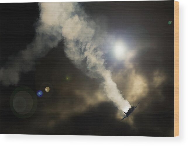 Pilatus Pc7 Wood Print featuring the photograph Falling Smoke by Paul Job