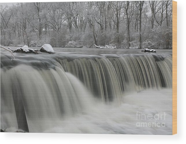Waterfalls Wood Print featuring the photograph Falls in Winter by Timothy Johnson