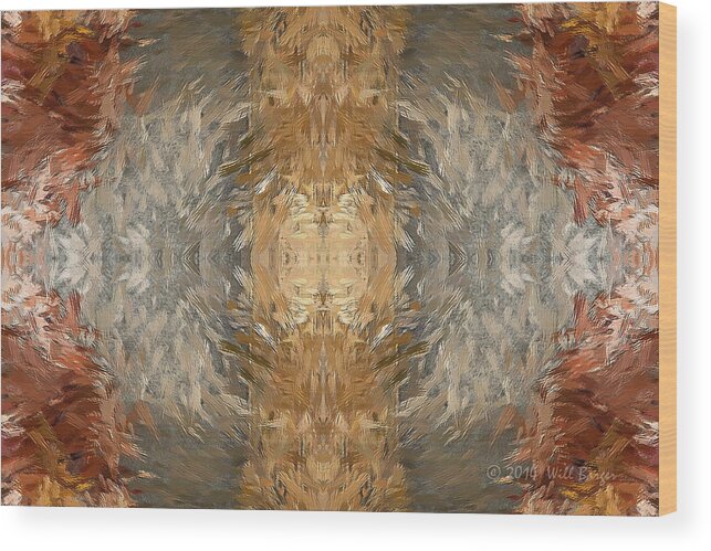 Feather Wood Print featuring the painting Feathered Jungle - Abstract #21H by Will Barger