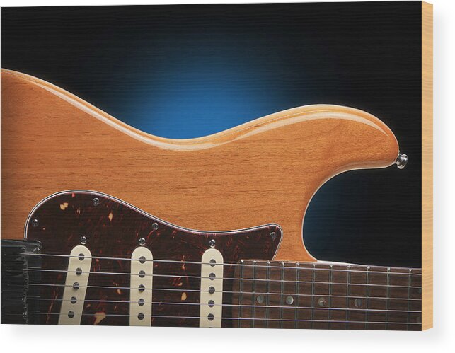 Guitar Wood Print featuring the photograph Fender Stratocaster Curves by John Cardamone