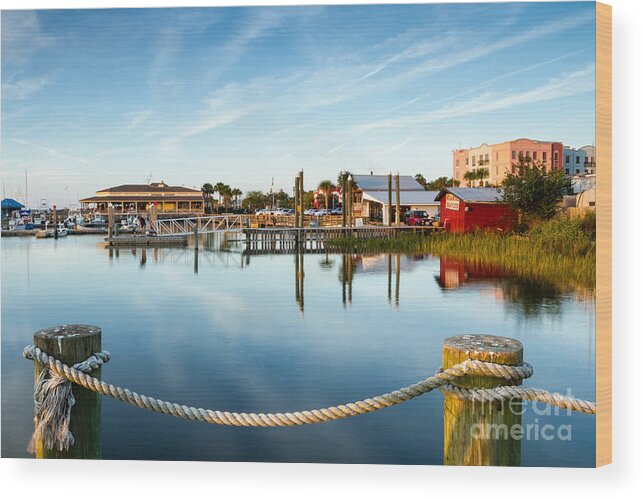 Downtown Amelia Island Wood Print featuring the photograph Fernandina Beach Marina Amelia Island Florida by Dawna Moore Photography