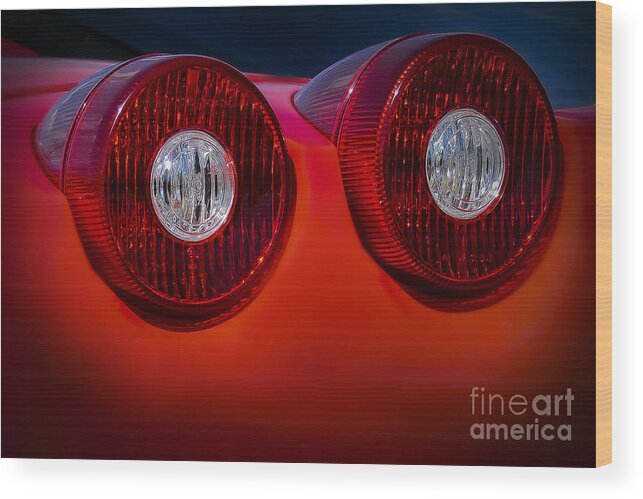 Ken Johnson Imagery Wood Print featuring the photograph Ferrari Enzo Tail Lights by Ken Johnson
