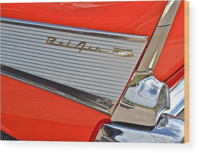 Buick Wood Print featuring the photograph Fifty Seven Chevy Bel Air by Frozen in Time Fine Art Photography