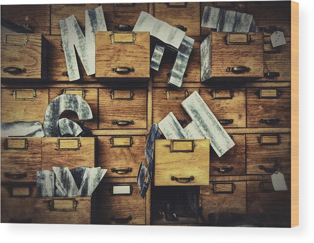 Filing Cabinet Wood Print featuring the photograph Filing System by Caitlyn Grasso