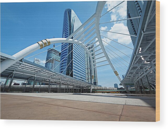 Corporate Business Wood Print featuring the photograph Financial District by 35007
