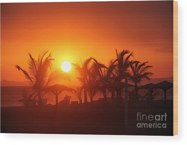 Panama Wood Print featuring the photograph Fire Ball Sunset by Bob Hislop