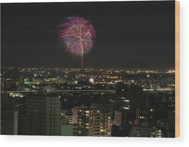 Firework Display Wood Print featuring the photograph Firework by Yasuhiro Asai