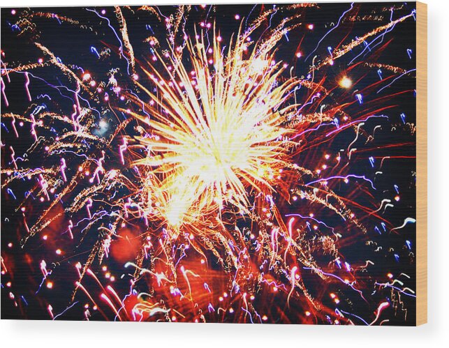 Fireworks Wood Print featuring the photograph Fireworks by Kara Stewart