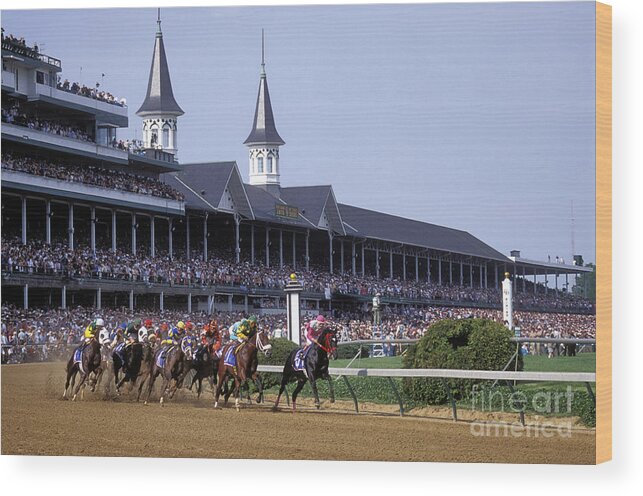 Thoroughbred Wood Print featuring the photograph First Saturday in May - FS000544 by Daniel Dempster