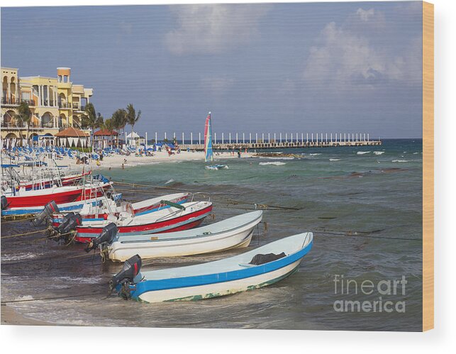 Mexico Wood Print featuring the photograph Fishing Boats by Bryan Mullennix
