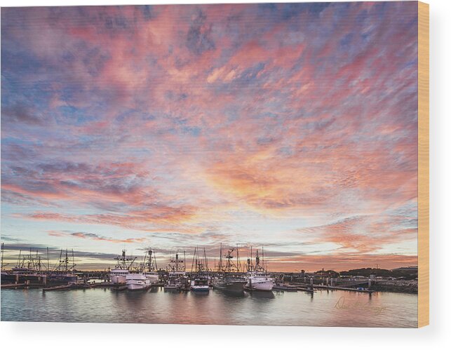 Sunset Wood Print featuring the photograph Fishing Boats by Dan McGeorge