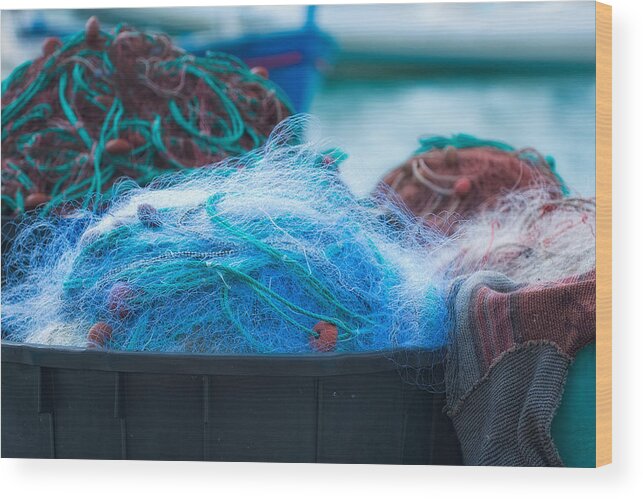 France Wood Print featuring the photograph Fishing Nets by Joan Herwig