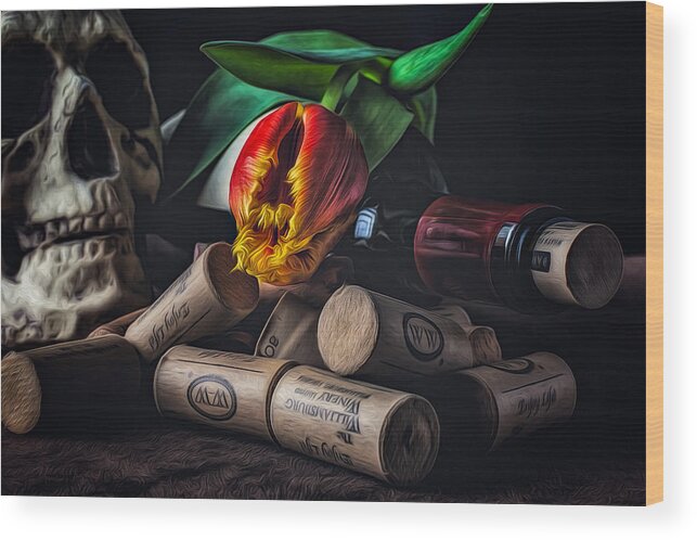 Still Life Wood Print featuring the photograph Flame of Desire by Joshua Minso