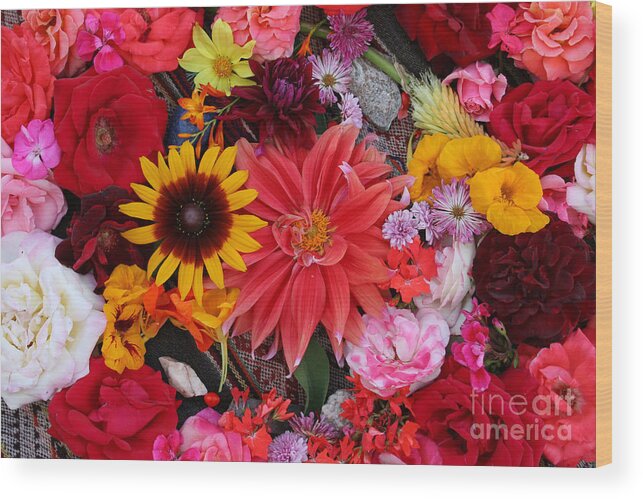 Photography Wood Print featuring the photograph Floral Bounty by Jeanette French