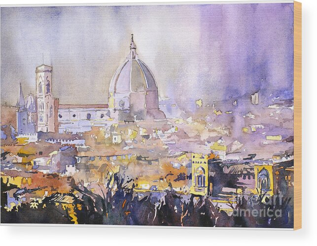 Duomo Wood Print featuring the painting Florence Duomo by Ryan Fox