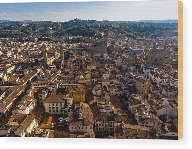 Duomo Wood Print featuring the photograph Florence from the duomo rooftop by Carl Amoth