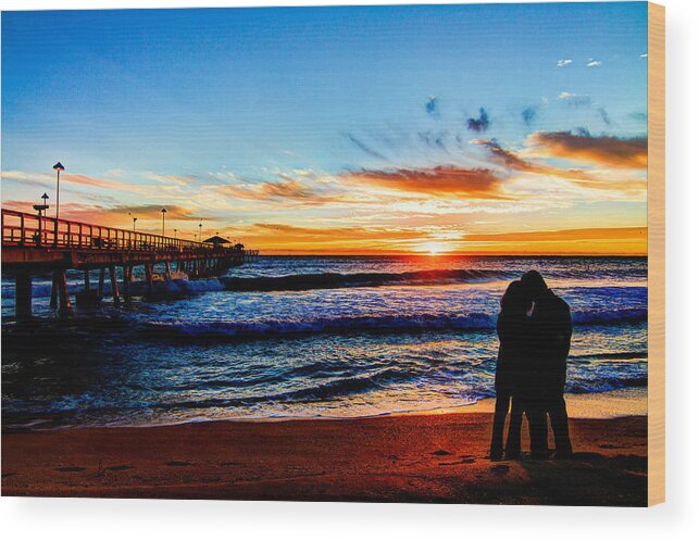 Background Wood Print featuring the photograph Florida Sunrise Brings a New Year by Andres Leon