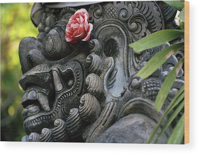 Bali Wood Print featuring the photograph Pink Flower In Bali by Shaun Higson