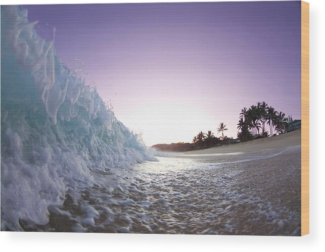 Sea Wood Print featuring the photograph Foam Wall by Sean Davey