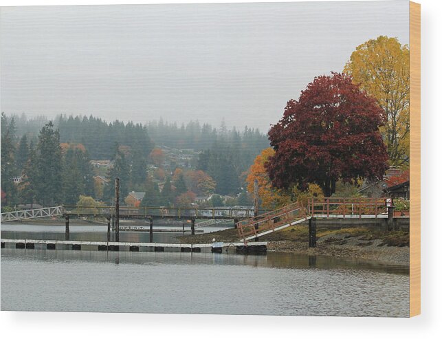Gig Harbor Wood Print featuring the photograph Foggy Day in October by E Faithe Lester