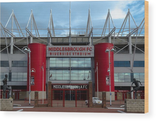 Middlesbrough Wood Print featuring the photograph Football Stadium - Middlesbrough by Scott Lyons