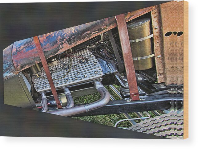 Ford Wood Print featuring the photograph Ford Flat Head V8 by Ron Roberts