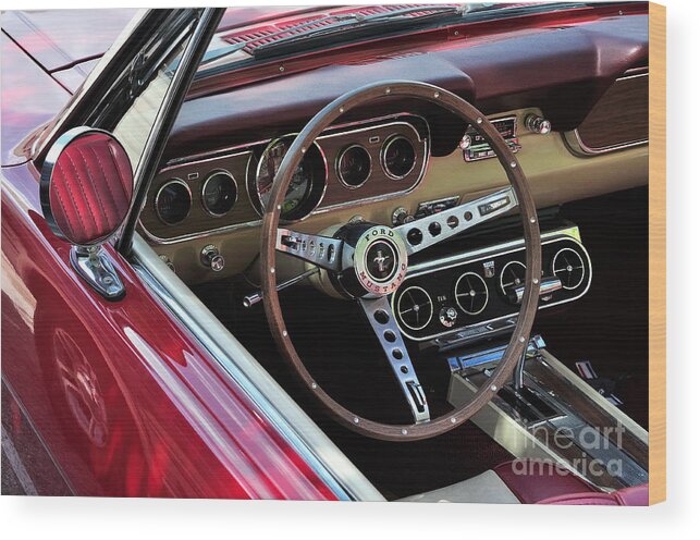 Mustang Wood Print featuring the photograph Ford Mustang by Andres LaBrada