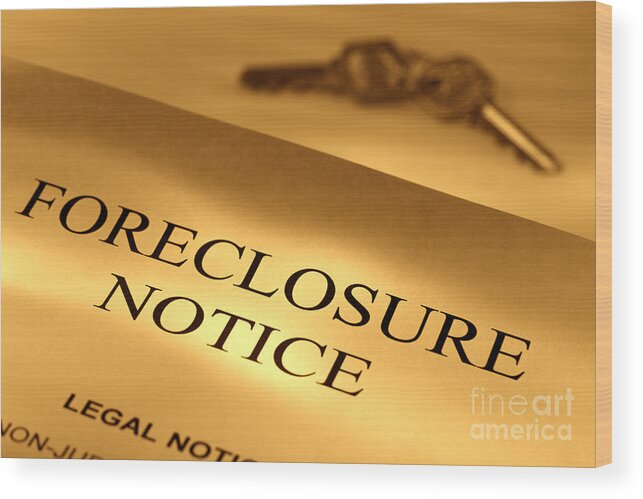 Foreclosure Wood Print featuring the photograph Foreclosure Notice by Olivier Le Queinec
