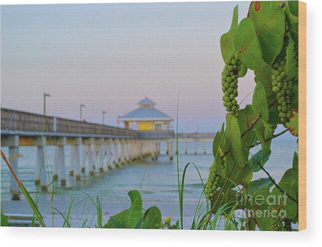 Fort Myers Beach Florida Wood Print featuring the photograph Fort Myers Beach Pier by Timothy Lowry