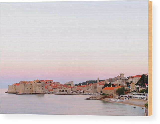 Scenics Wood Print featuring the photograph Fortefied Medieval City Of Dubrovnik by Ogphoto