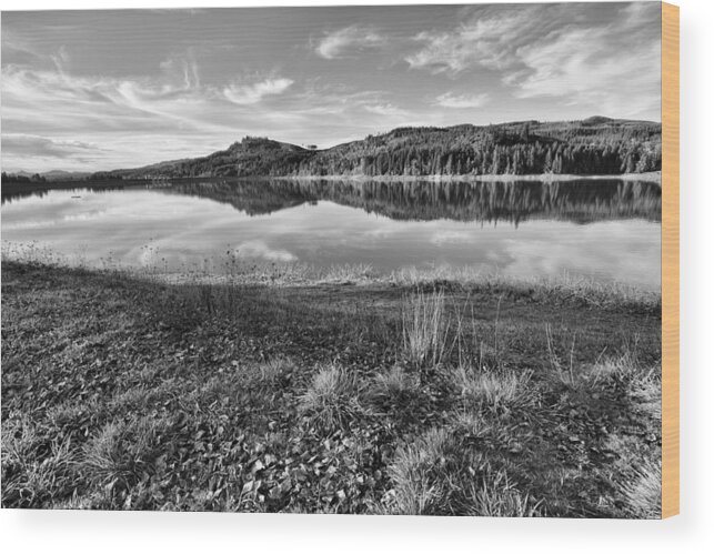 Black And White Photography Wood Print featuring the photograph Foster Dam by Bonnie Bruno
