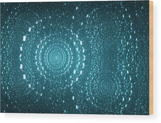 Fractal Water Drops. Wood Print featuring the digital art Fractal Splash by Brian Kenney