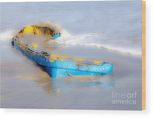 Free Boat - Bring Shovel Iii Wood Print featuring the photograph Free Boat - Bring Shovel III by Debra Martz